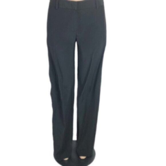 DKNY Wide Leg Trouser Dressy Dress Pants with Side Leg Buttons Black 8 - Picture 1 of 9